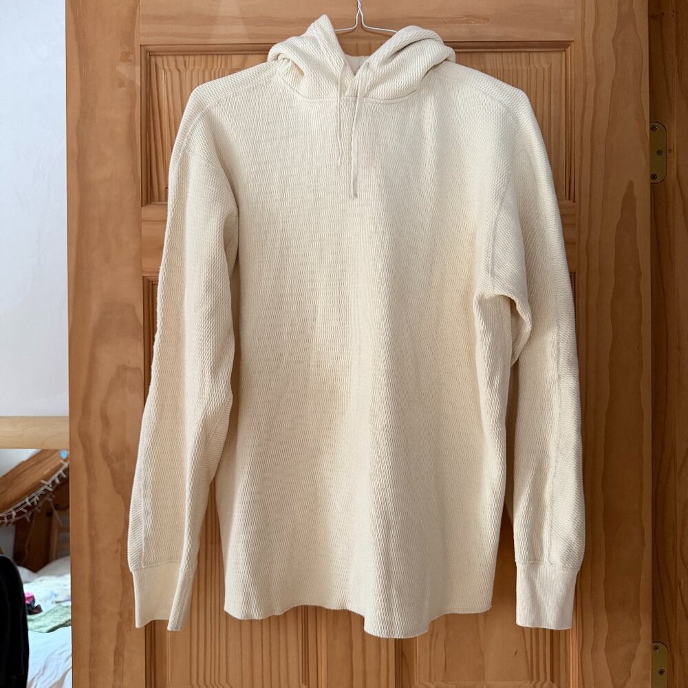 Pilgrim Surf + Supply Waffle Hoodie Cotton Cream Size L